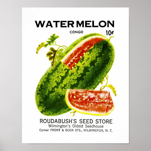 Poster Étiquette de paquets de graines de pastèque (Devant)