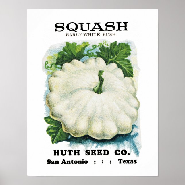 Poster Étiquette de paquets de graines de squash (Devant)
