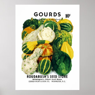 Poster Étiquette de paquets de semences Gourds
