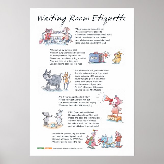 Poster Etiquette de salle d'attente - A2 (Devant)