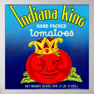 Poster Étiquette de tomates Indiana King
