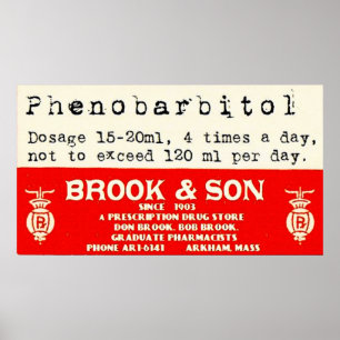 Poster Étiquette d'ordonnance Brook & Son Arkham