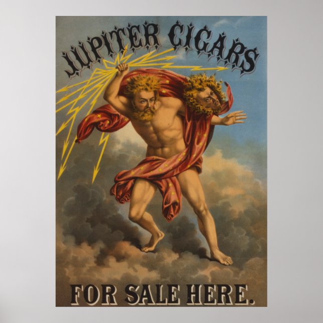 Poster Étiquette du tabac, 1868. (Devant)