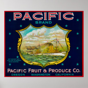 Poster Étiquette Pacific Apple Crate