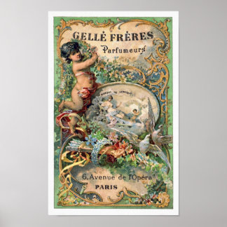 Poster Étiquette parfum Paris vintage