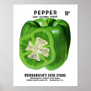Poster Étiquette Pepper Seed Packet