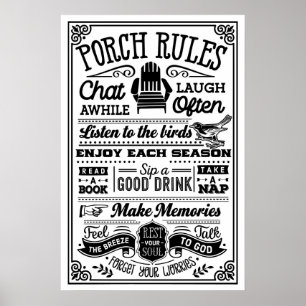 Poster Etiquette Porch : Les règles non écrites de la rel