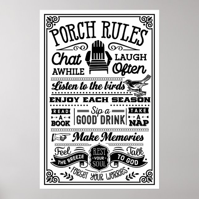 Poster Etiquette Porch : Les règles non écrites de la rel (Devant)