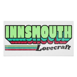 Poster Étiquette rétro Innsmouth Lovecraft