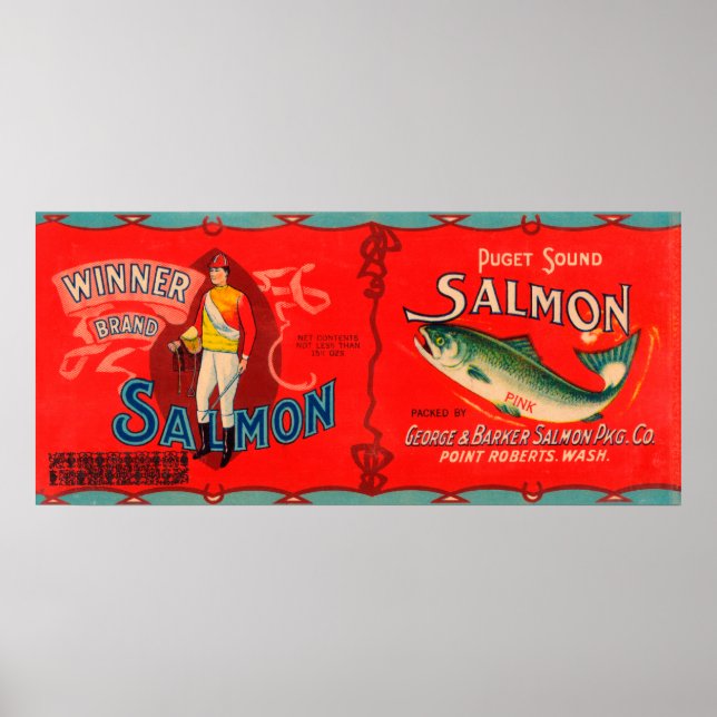 Poster Étiquette Saumon de marque Winner (Devant)