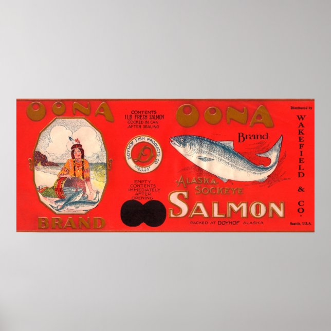 Poster Étiquette Saumon Oona Brand (Devant)