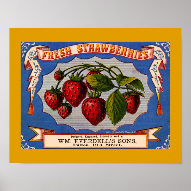 Poster ÉTIQUETTE vintage 1868 FRAÎCHES  Copie (Devant)
