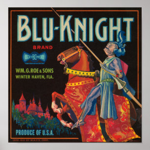 Poster Étiquette Vintage Blu Knight