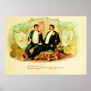 Poster Étiquette vintage de boîte à cigares