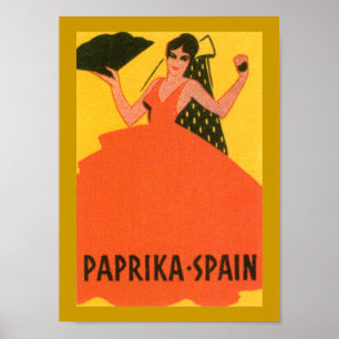 Poster Étiquette vintage "Paprika Espagne"