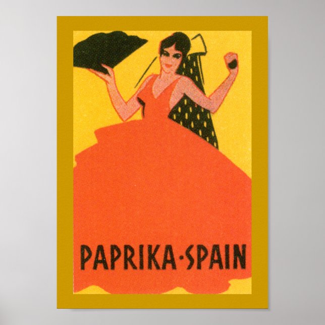 Poster Étiquette vintage "Paprika Espagne" (Devant)