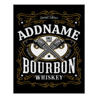Étiquette Whiskey personnalisé Bourbon Vintage Gun