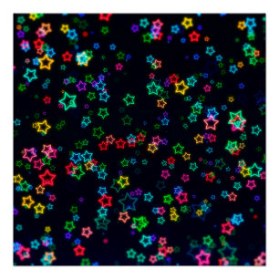 Poster Étoile au néon heureuse