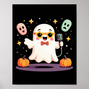 Poster Étoile Chanteuse Halloween éffrayante Avec Microph