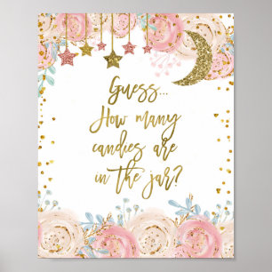 Poster Étoile Combien de bonbons dans le bocal Signe