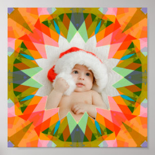 Poster Étoile de Noël rose verte personnalisée Cadeau de