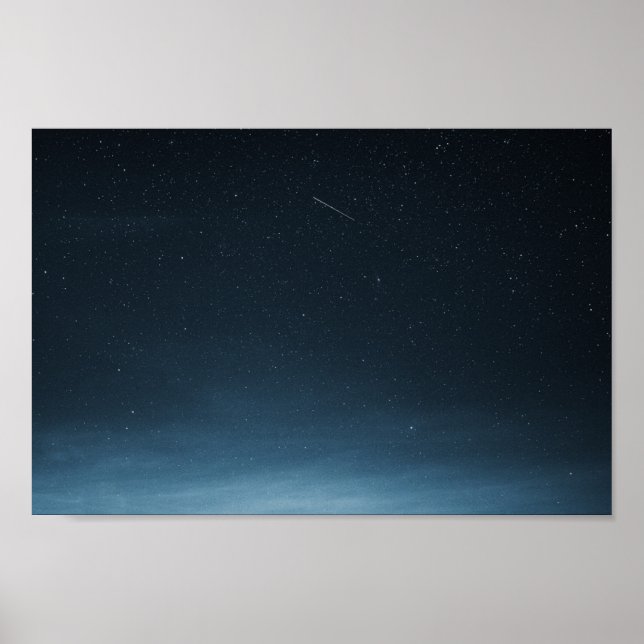 Poster Étoile de tir dans le ciel nocturne sur le Groenla (Devant)