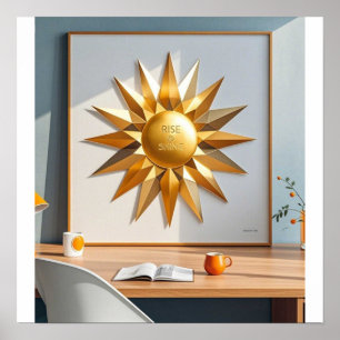 Poster Étoile dorée montante et brillante