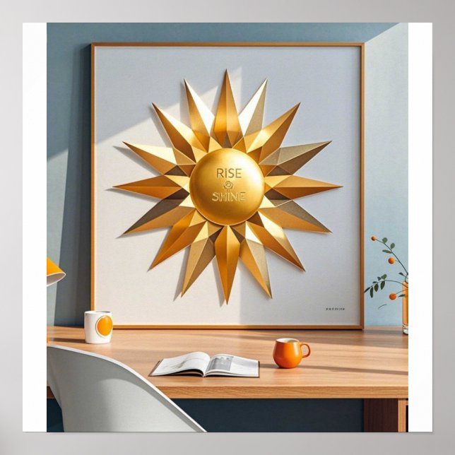 Poster Étoile dorée montante et brillante (Devant)
