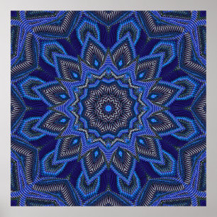Poster Étoile rayonnante bleu clair
