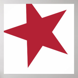 Poster Étoile rouge et blanche