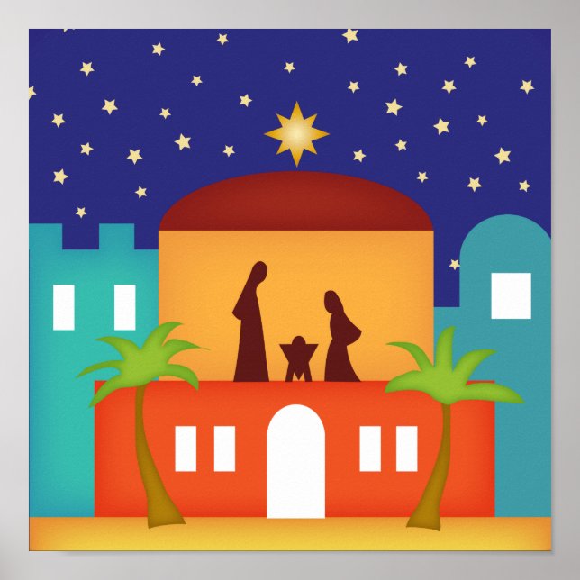 Poster Étoile sur la Nativité de Noël de Bethléem (Devant)