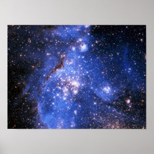 Poster Étoiles Bleu Bleu Embrionique