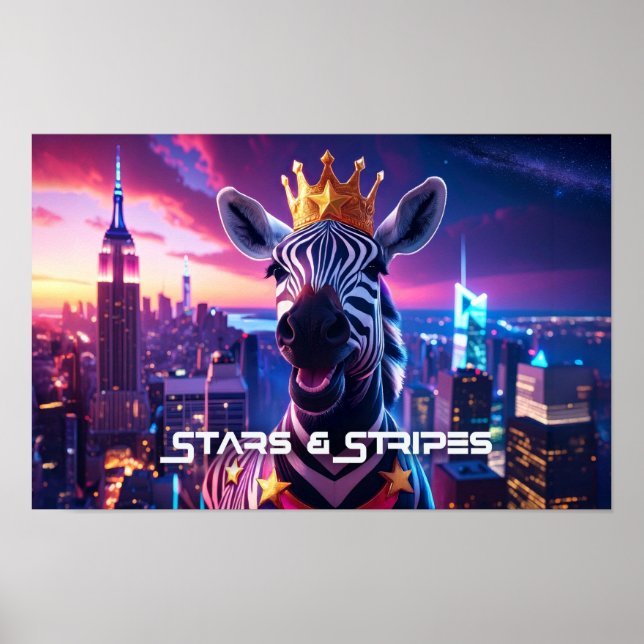 Poster Étoiles Et Rayures Zebra Zanzibar (Devant)