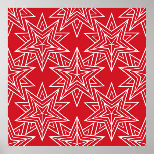 Poster Etoiles géométriques, motif vintage transparent, c
