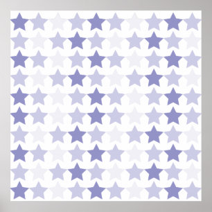 Poster Étoiles Patriotique Blue Ombre