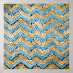 Poster Étonnant cool chevron zigzag motif