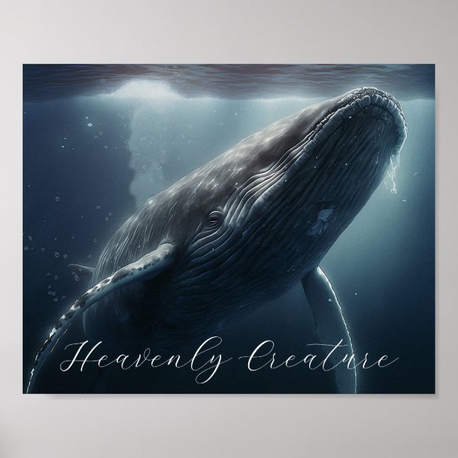 Poster étonnant de baleine à bosse ou papier décou (Devant)