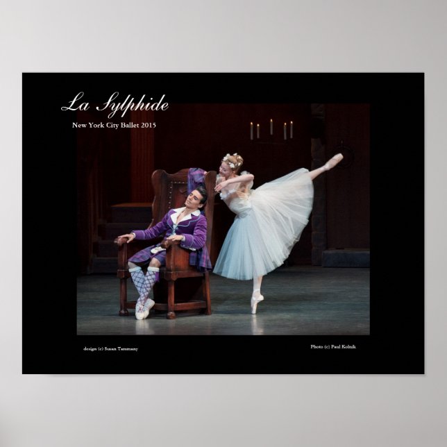 poster étonnant pour le ballet LA SYLPHIDE (Devant)