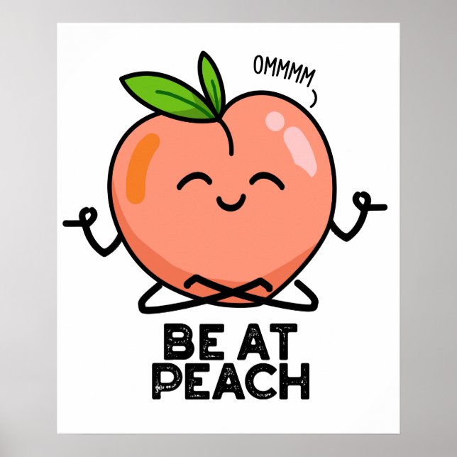 Poster Être À Peach Funky Fruit Pun (Devant)