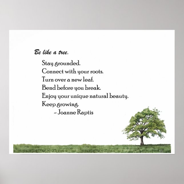 Poster Être comme un arbre Inspiration de l'art mural Imp (Devant)
