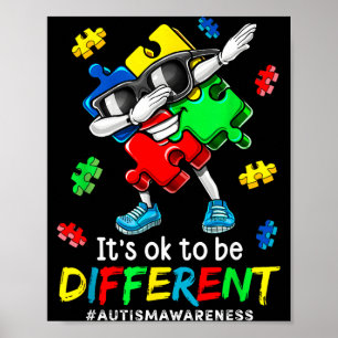 Poster Être différent casse-tête dabbing sensibilisation 