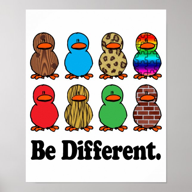 Poster Être différents canards (Devant)