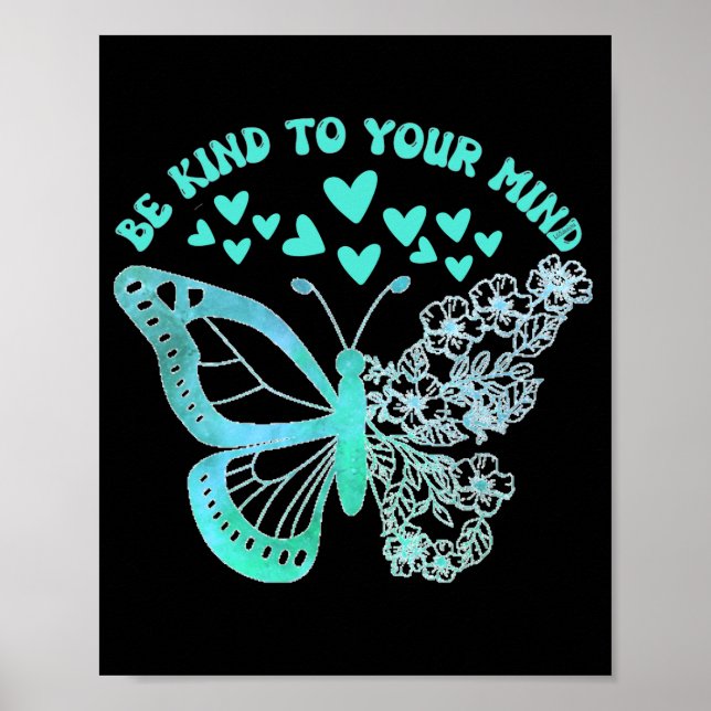 Poster ÊTRE GENTIL À VOTRE ESPRIT soutien en santé mental (Devant)