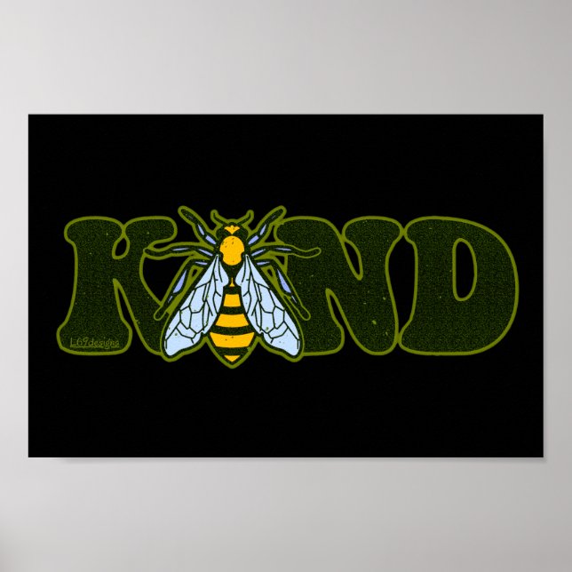 Poster ÊTRE GENTIL inspirateur abeille motivationnelle (Devant)
