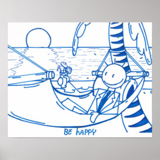 Poster être heureux