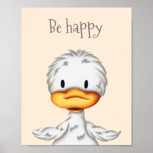 Poster Être heureux petit caneton de nursery 