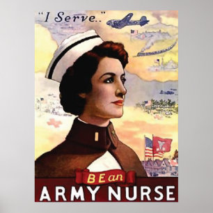 Poster Être infirmière de l'armée, vintage, propagande, g