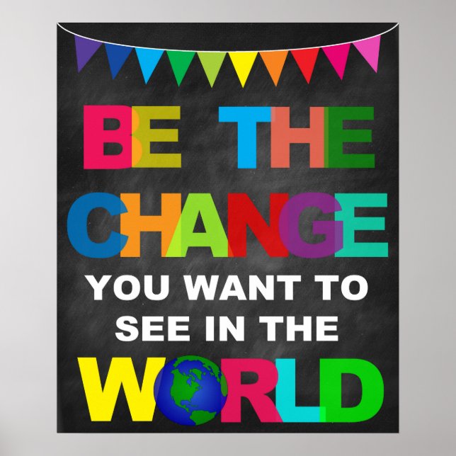 POSTER ÊTRE LE CHANGEMENT QUE VOUS VOULEZ VOIR DANS LE MO (Devant)