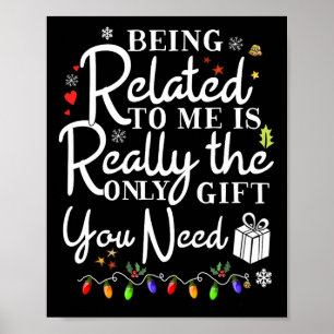 Poster Etre Lié À Moi Drôle Noël Famille Xmas Pa
