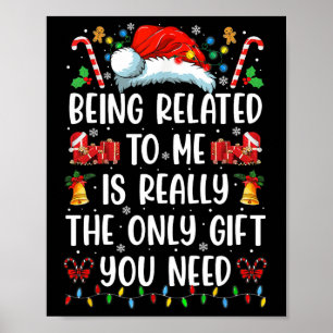 Poster Etre Lié À Moi Drôle Noël Famille Xmas Pa